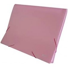 PASTA SANFONA A4 12 DIVISOES ROSA TONS PASTEL ACP