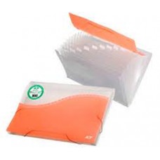 PASTA SANFONADA A4 12 DIVISORIAS LARANJA/BRANCO ACP