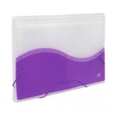 PASTA SANFONADA A4 12 DIVISORIAS LILAS/BRANCO ACP