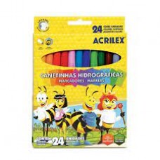CANETA HIDROGRAFICA 24 CORES ABELHINHAS ACRILEX