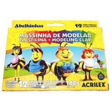 MASSINHA DE MADELAR 12CORES 180g ACRILEX 