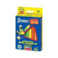 LAPIS DE COR SUPER TRIANGULAR 12 CORES + 1 APONTADOR NORMA
