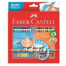 LAPIS DE COR BICOLOR 24 LAPIS/48 CORES FABER CASTELL