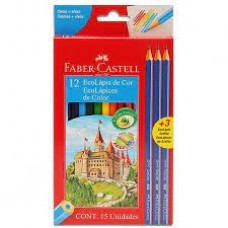 LAPIS DE COR 12 CORES +3 LAPIS  FABER CASTELL