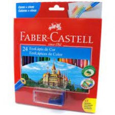 LAPIS DE COR 24 CORES + 1 APONTADOR FABER CASTELL