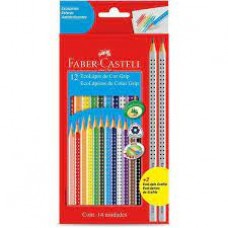 LAPIS DE COR GRIP 12 CORES + 2 LAPIS GRAFITE FABER CASTELL