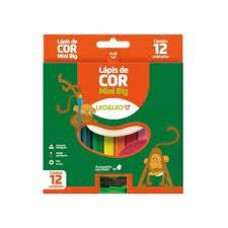 LAPIS DE COR 12 CORES MINI BIG C/APONTADOR LEO&LEO