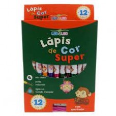 LAPIS DE COR SUPER 12 CORES C/APONTADOR LEO&LEO