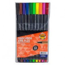MARCADOR FINE PLUS 0,4mm C/10 CORES JOCAR OFFICE